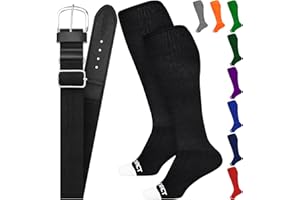 Exxact Sports Youth Baseball Socks and Belt Combo for Boys Girls - Soft, Durable Softball Socks and Belt Youth & Adult Sizes