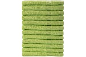 AKTI Premium 100% Cotton Wash Cloths, 12 Piece Set, 13x13 Inches, Luxury towels, Durable, Fingertip Towel Quick Dry & Extra Absorbent Cleaning Cloth Face Cloths for Home, Spa, Hotel, Bathroom & Kitchen