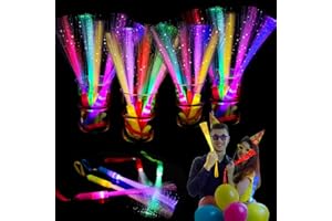YUZSHIN 30PCS Fiber Optic Wand Glow Sticks, LED Light Up Wand, Glow in the Dark Party Supplies, Light Up Party Favors, Fiber Optic Lights, Glow Flashing Light Sticks for Neon Party Decorations, Chirstmas