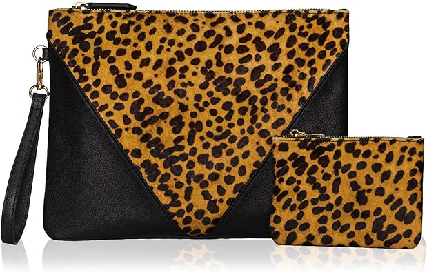 leopard leather purse