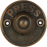 A29 Round Doorbell Push Button, Solid Brass, Oil Rubbed Bronze Finish | 2 1/2 in Diameter, Decorative Push Button Doorbell, Two Wire Chime System, Weather Resistant Outdoor Mount, Hardware Included