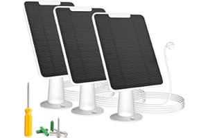 WININMETA 6W Solar Panel Charger Compatible with Google Nest Camera Outdoor & Indoor (Battery Version), Solar Power for Google Nest Cam, IP65 Weatherproof, w/Secure Wall Mount & Screwdriver, 13ft Cable, 3 Pack