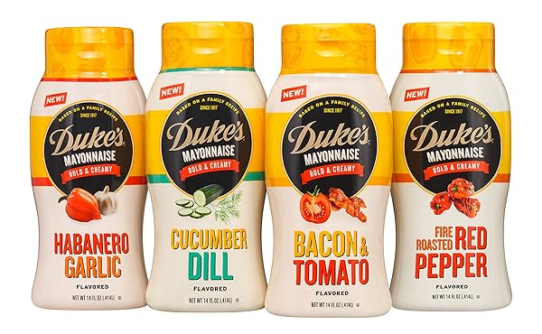 DUKE’S ROASTED RED PEPPER FLAVORED MAYONNAISE SQUEEZE BOTTLE – SWEET & SMOKY, 14 OUNCE (PACK OF 1)