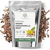 Elanen Naturals Organic Sarsaparilla Root 4 oz. (113g), USDA Certified Organic Indian Sarsaparilla Tea, Hemidesmus Indicus Sasparilla, Sarsparilla, Zarzaparrilla, Cut & Sifted