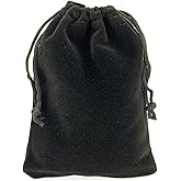 AEAOA Gift Bags, Pack of 5 pieces 16" X 12" Velvet Drawstring Jewelry Pouches, for Candy, Toys, Jewelry, Treats, Birthday Party Favors (Black)