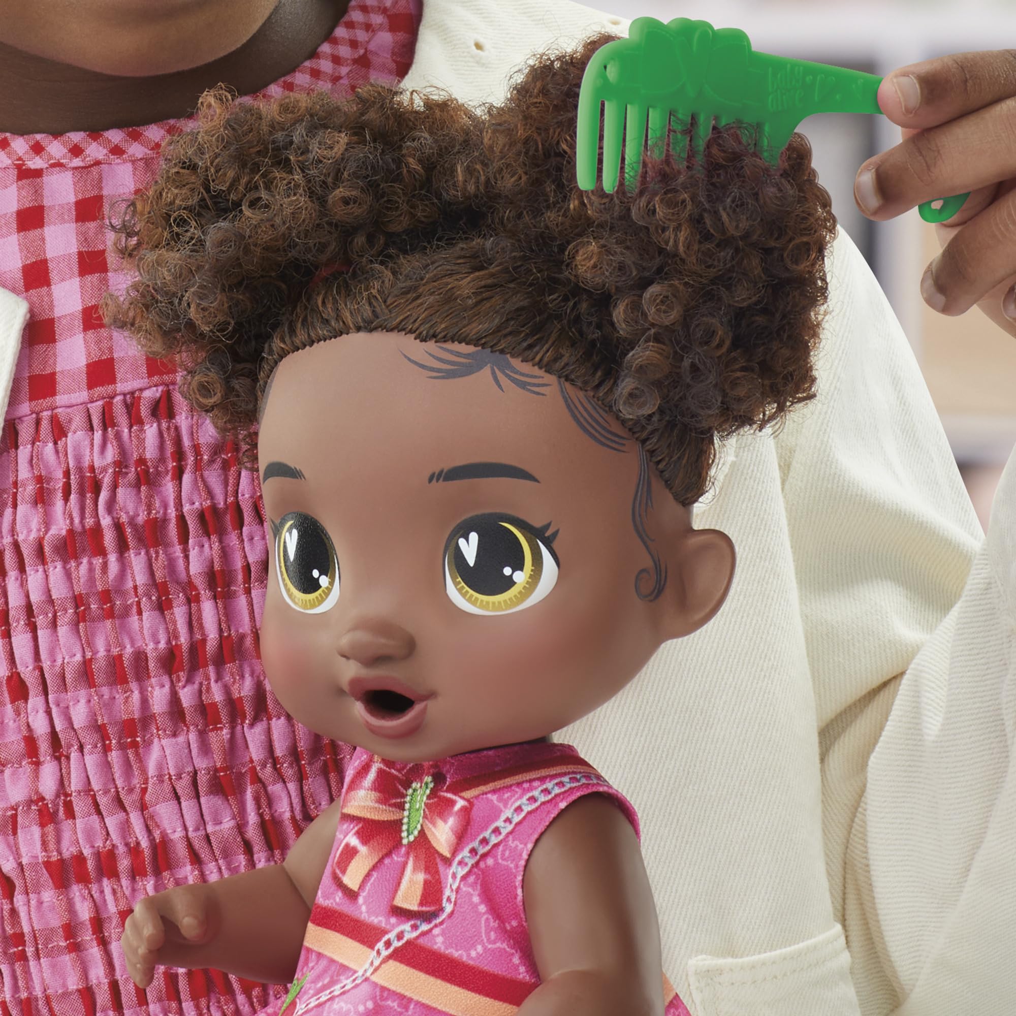 Baby Alive Bubbly Tea Party Berry Boo Doll with Teapot Accessories, Black Hair, 11 Inches, Kids Toys, Ages 3+