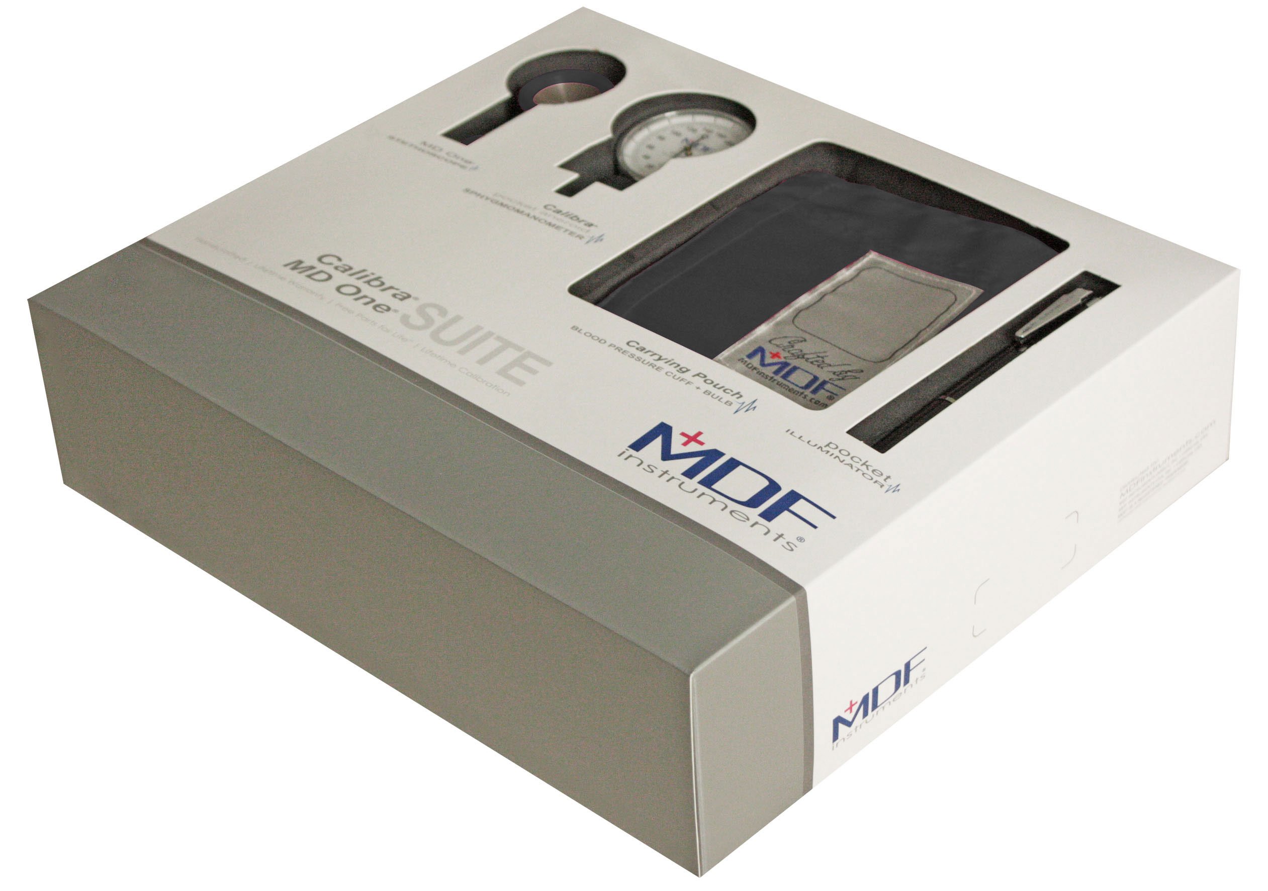 MDF® MD One® Stethoscope, MDF® Calibra® Aneroid Sphygmomanometer, MDF® Pocket Illuminator? Professional Diagnostic Penlight - Black (NoirNoir) (MDF808M-11KT1)