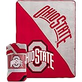 Northwest NCAA Ohio State Buckeyes Unisex Micro Raschel Throw Blanket, 46 x 60 Inches, Halftone Design, Soft Fan Blanket
