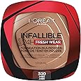 L’Oréal Paris Makeup Infallible Fresh Wear Foundation in a Powder, Up to 24H Wear, Waterproof, Amber, 0.31 oz.