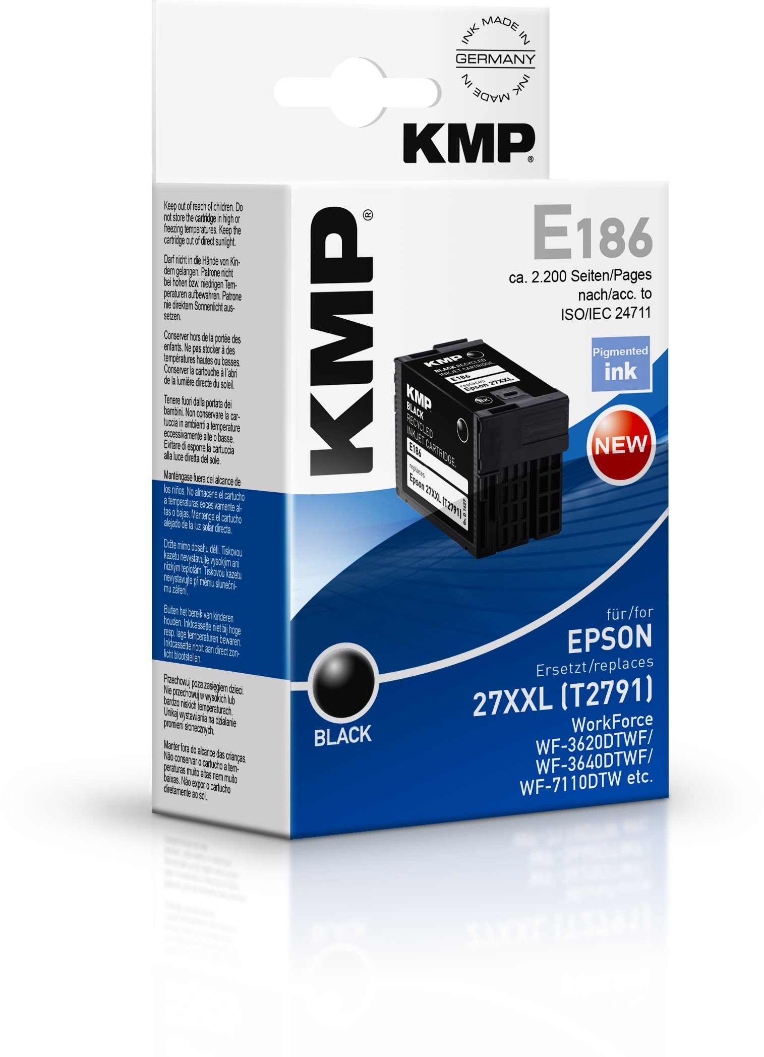 KMP Ink Cartridge for Epson Workforce WF-3600/WF-7600 XL Black