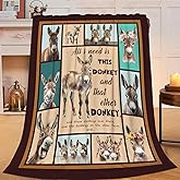 Donkey Blanket Donkeys Throw Blanket Flannel Stuff Merch Cozy Decor Fleece Plush Fuzzy Warm Soft Lightweight Bedding Gifts for Lover Girls Women Men Boy Couch Sofa 50"X40"