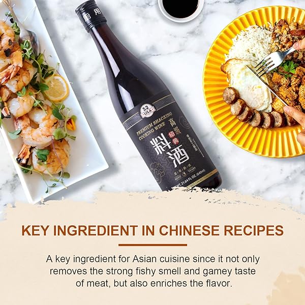 52USA PREMIUM SHAOXING COOKING WINE, CHINESE ASIAN COOKING WINE, SHAO HSING RICE WINE, SHAOXING RICE WINE, HSING RICE WINE, FERMENTED RICE WINE, HOMEMADE ASIAN COOKING, 640ML