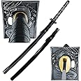 MAKOTO Handmade Sharp Katana Japanese Samurai Sword, Black, Choose Your Tsuba