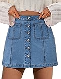 Angerella Blue Denim Skirt for Women Summer Mid