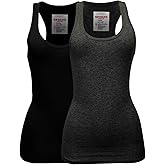 Zenana Women's Plain Solid Color Ribbed Racerback Tank Top Shirt Plus Sizes
