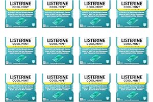 Listerine Cool Mint PocketPaks Portable Breath Strips for Bad Breath, Fresh Breath Strips Dissolve Instantly to Kill 99% of Bad Breath Germs* On-The-Go, Cool Mint, 12 Pack
