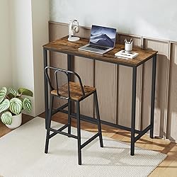 YATINEY Set of 2 Bar Stools, 24.2 Inch Barstools