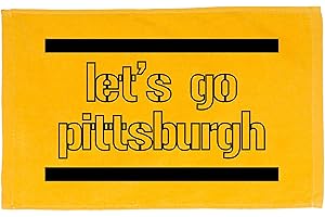 BeeGeeTees Let's Go Pittsburgh Black and Gold Hand Towel Football Fan Towel