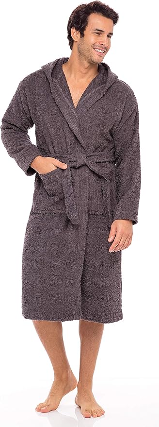 terry cloth mens robe with hood