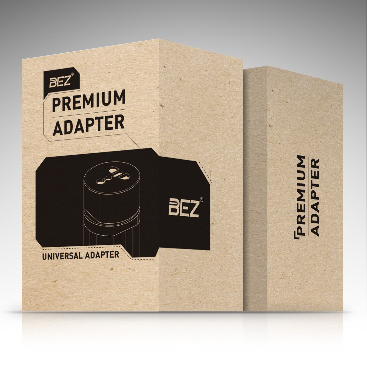 Bez® Reisestecker Adapter, Universal Reiseadapter, Travel Adapter Internationaal stekker [US UK EU au] 5-stuks set met reisebeutel