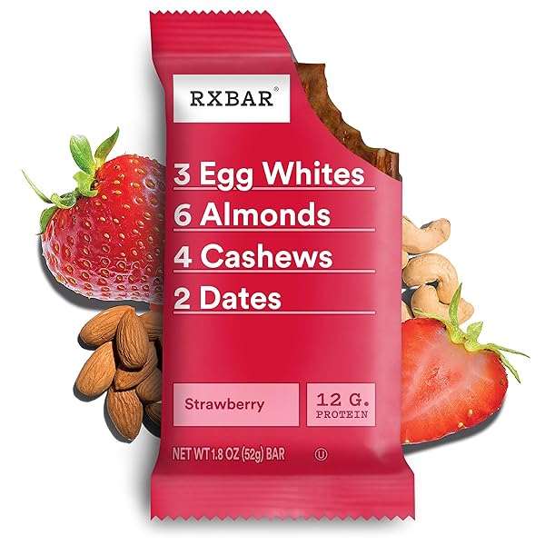 RXBAR PROTEIN BARS, 12G PROTEIN, GLUTEN FREE SNACKS, STRAWBERRY, 9.1OZ BOX (5 BARS)