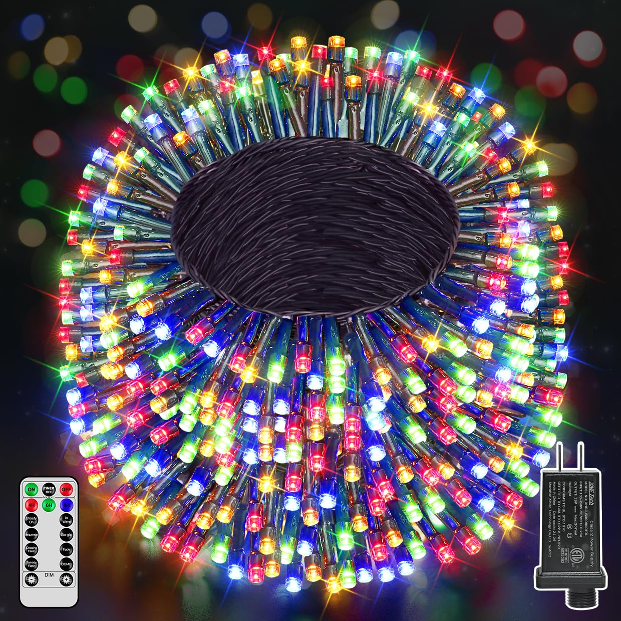 Photo 1 of Ccinny 394FT 1200 LED Christmas Lights Outdoor, Christmas Tree Lights Plug in, 8 Modes Twinkle String Lights for Bedroom Wedding Party Holiday Xmas Home Decorations Multicolored