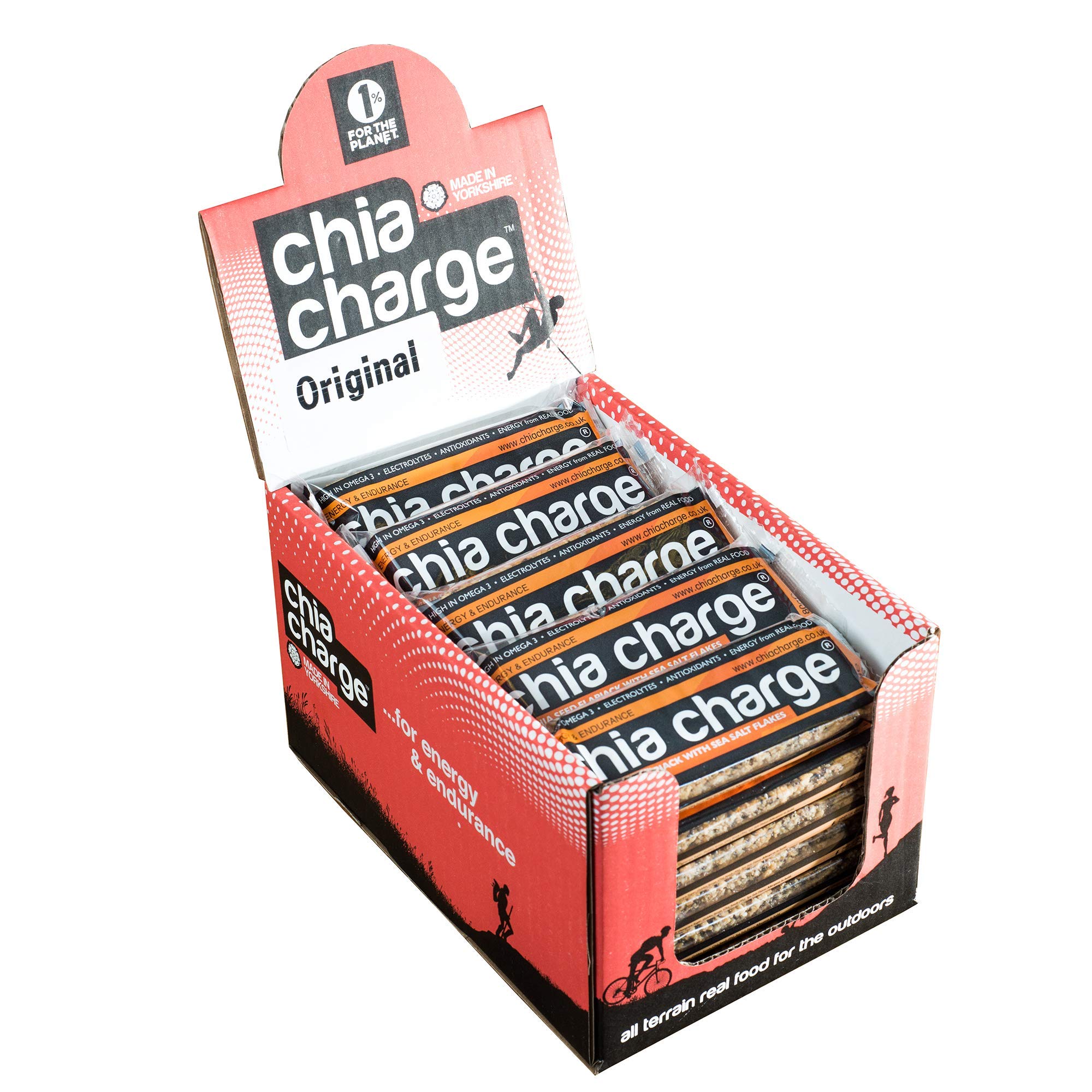Mini and Big Flapjacks Pack - Chia Seeds - Energy Bar - Healthy Snack Bar - Bars - Running, Gym & Cycling Energy - Nut Free - Lunchbox Snack (Original Sea Salt Flavour, 20 x 80g)