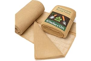 2 Pack 40" x15 Ft Gardening Burlap Roll,Burlap Fabric Roll Natural Burlap Tree Wrap Roll Fabric Tree Trunk Protector for Wint