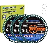 ONEGOTOOL 4 inch Indestructible Cutting Discs for Angle Grinder 7/8" Blades Cut Off Wheels Tool Diamond Metal rebar Porcelain Tile Granite Marble Smooth Cutter (3pcs)