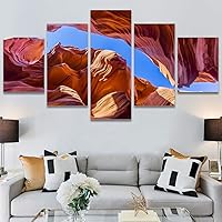 SIGNWIN 5 Panel Canvas Wall Art Modern Art Landscape Modern Multicolor Photography Relax/Calm Rocky for Home Decorations Ready to Hang - 60