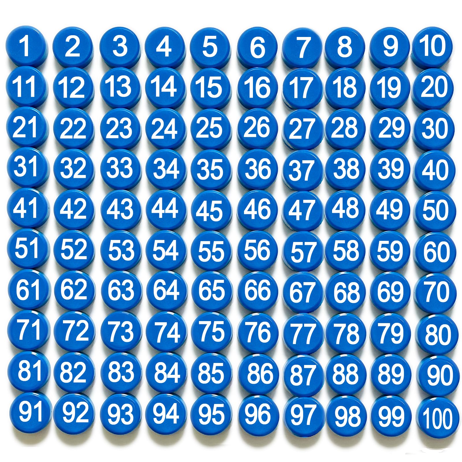 Photo 1 of 1-100 Magnetic Numbers, Magnets with Number for Dry Erase Boards, Round Number Refrigerator Magnets for Whiteboard in Home and Office (0.8" Diameter, Blue)