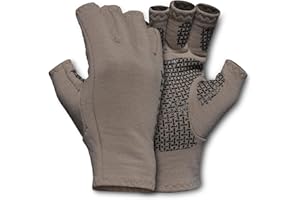 First Lite Rugged Wool Half Finger Glove - Merino Wool Hunting Gloves with Silicone Grip Palm for Shooting Dexterity