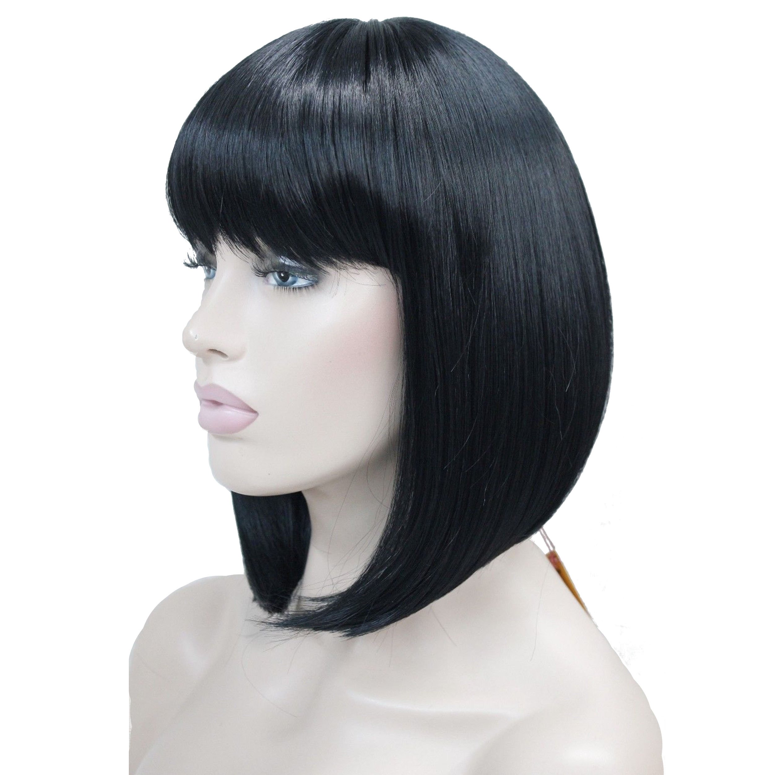Lydell Short Bob Wigs No Part Full Synthetic Hair Wig Jet Black 10 inch