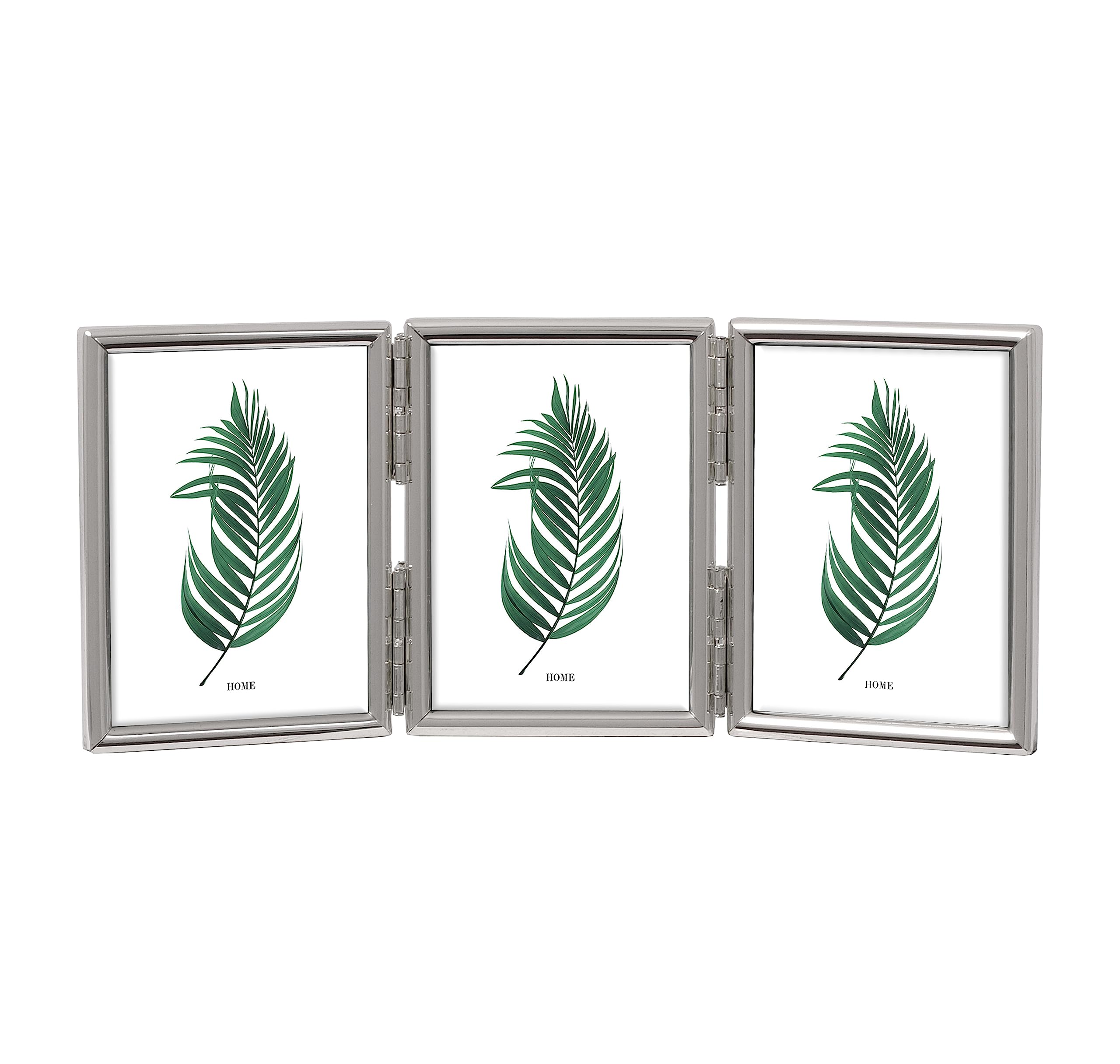 Inov8 Framing Tarnish Resistant Silver Plated Picture Frame - Thin Edge Triple Frame Design for Three Photos 2.5x3.5 Inch (6.5 x 9cm)