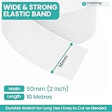 Trimming Shop 50mm Wide Elastic Band White 5 Metres Polyester Rubber view 2