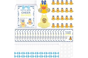 Hoteam 80 Pcs Cheer Team Gifts Bulk Cheerleader Duck Pins Brooches You've Been Cheer Ducked Cards with Bow and Organza Bags