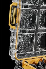 DEWALT DS100 TOUGHSYSTEM 2.0 Toolbox Yellow Clear Lid 10 Deep Cups view 4