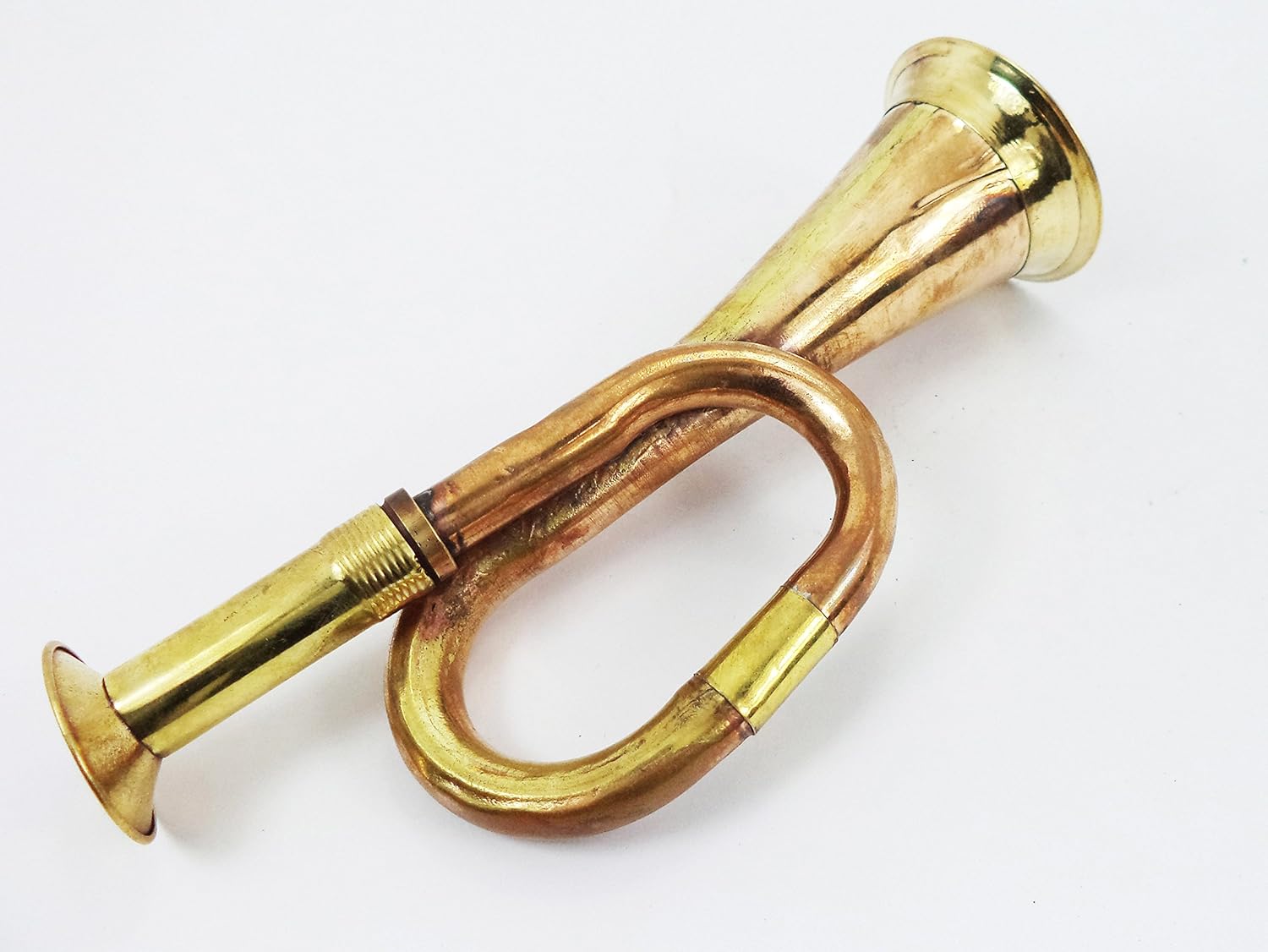 Military Chinese Army Brass and Copper Blowing Bugle Attack War Command Signal Horn 6" Inch: Musical Instruments