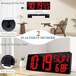 Large Digital Wall Clock with Remote Control