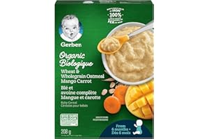 Gerber Organic Wheat & Wholegrain Oat Mango Carrot, Baby Cereal