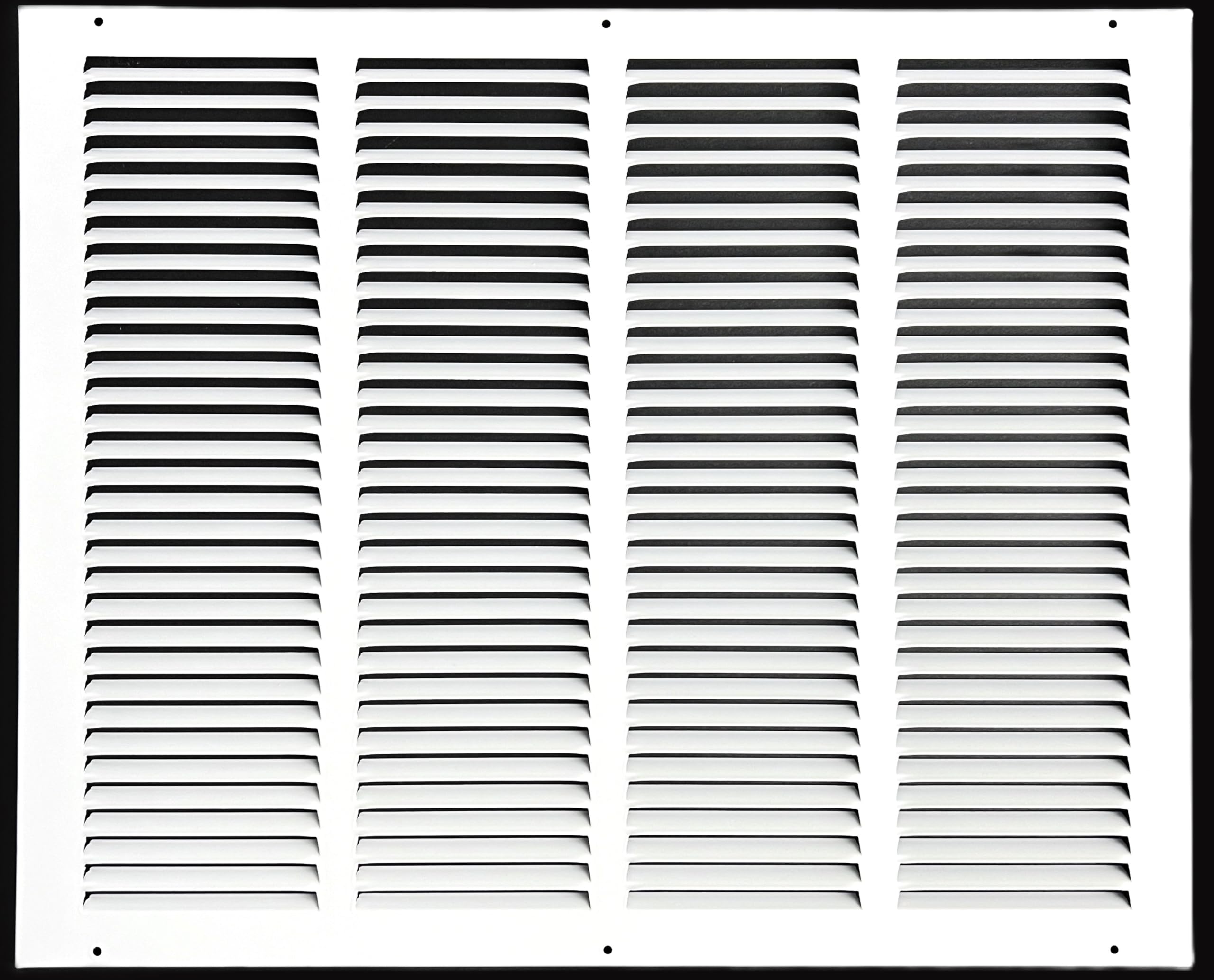 Photo 1 of Fits 20x16 Duct Opening Stamped Steel Return Air Grille Vent Cover Grille for Sidewall and Ceiling in White Surface Dimensions: 21.75"W X 17.75"H (20" W x 16" H Duct Opening)