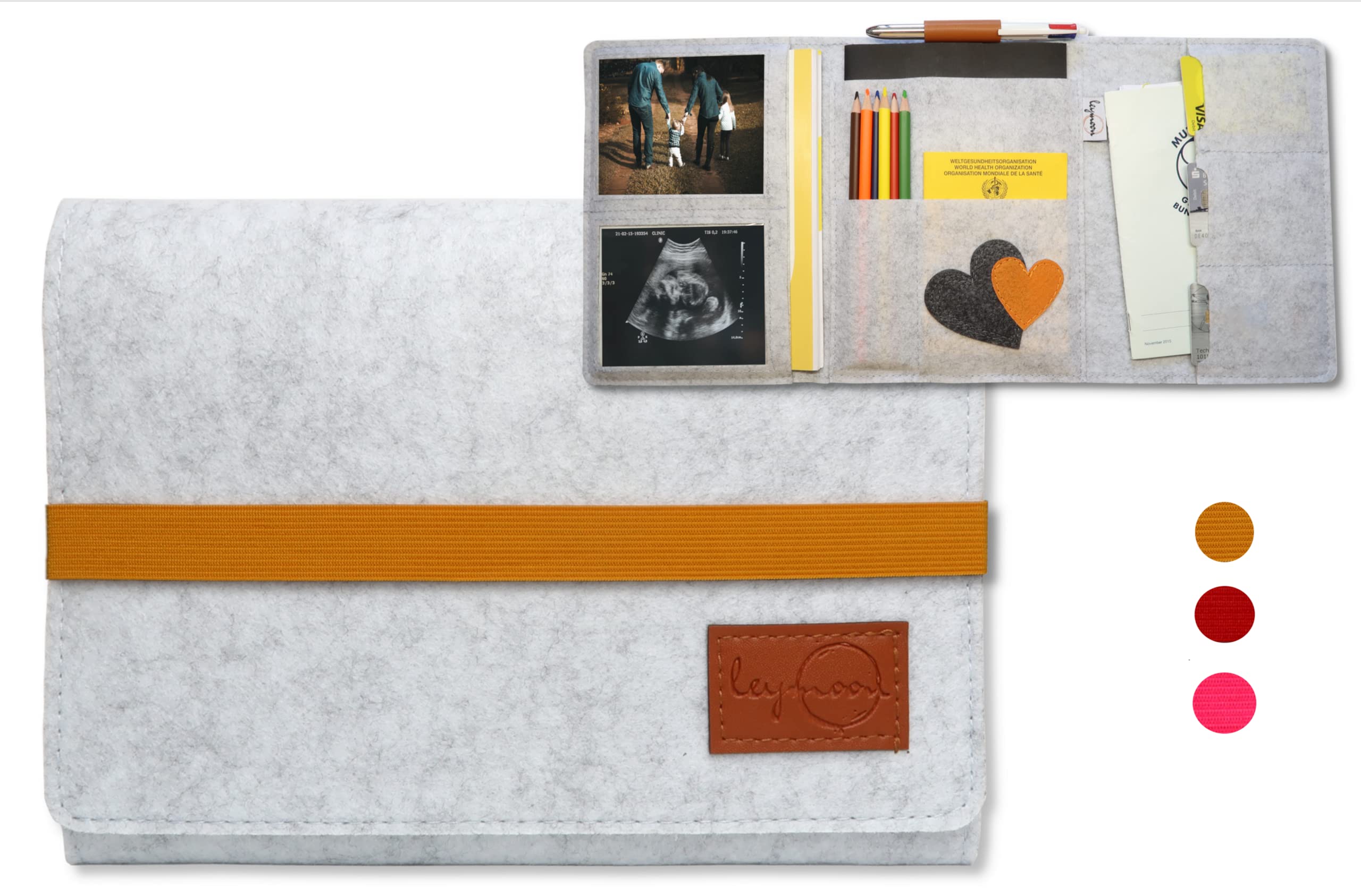 leymoon - Mom's organiser - chic gift for pregnant women and mums - modern design with many compartments for maternity passport, children's examination booklet, vaccination certificate and much more
