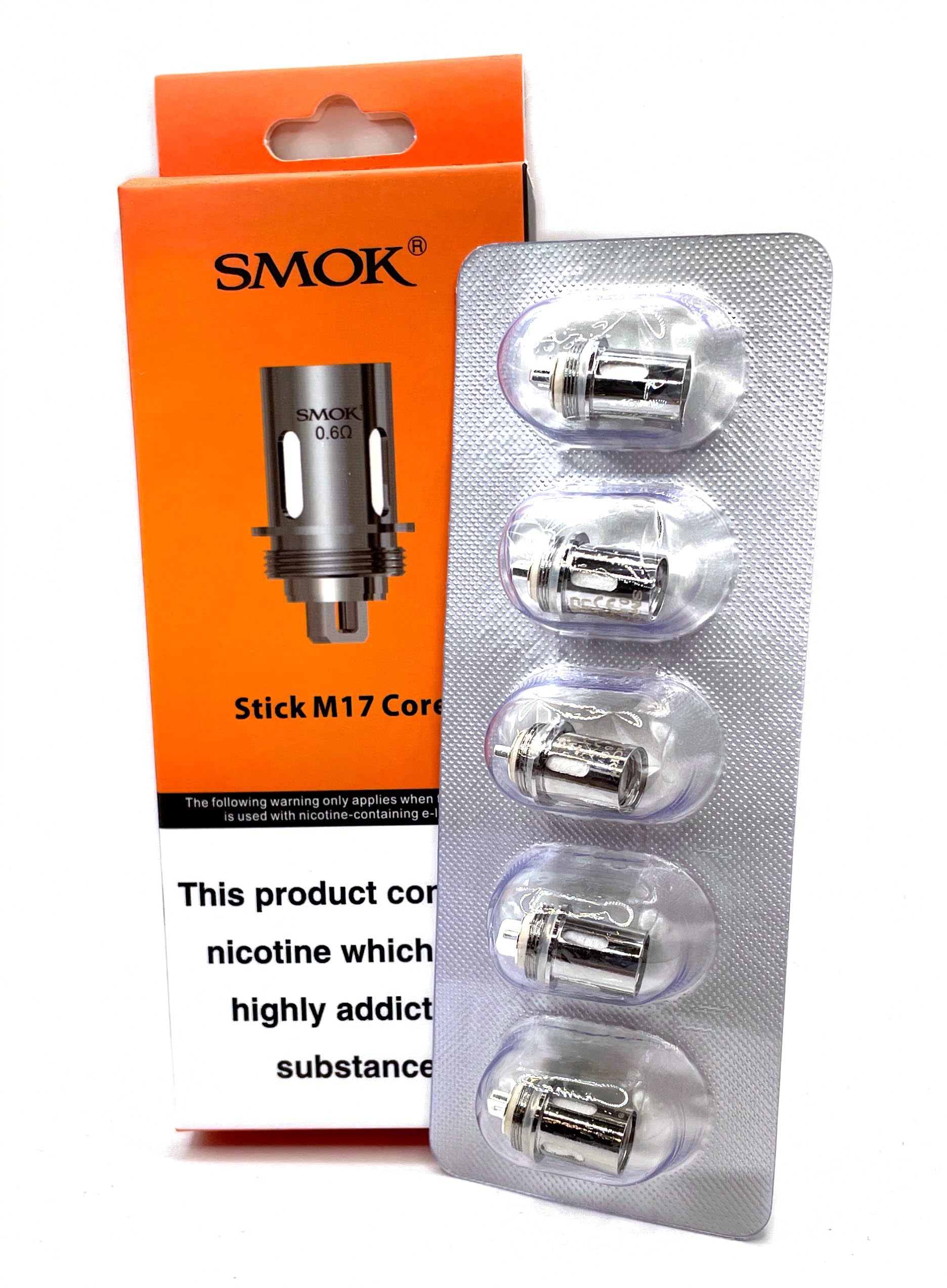 5X SMOK Stick M17 COILS (0.6 Ohm) - Smok M17 Vape Pen Coils No Nicotine