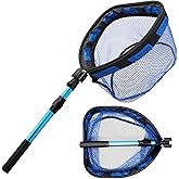 SANLIKE Collapsible Telescopic Floating Fishing Net forFreshwater Saltwater | Carbon Fiber/Aluminum Pole, Non-Slip Rubber Handle, One-click Storage, Belt Clip Belt Clip, Various Telescopic Sizes