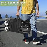 HOFTME Foldable Cart 220LBS Large Capacity All Terrain Wheels Black view 6