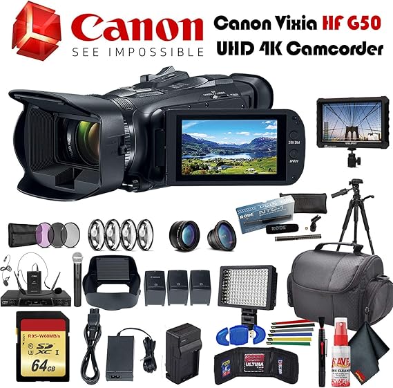 Bubble Level Professional Dual Handle Aluminum 67 Tripod For Canon Vixia Hf R52 Camera Photo Accessories Professional Video Accessories