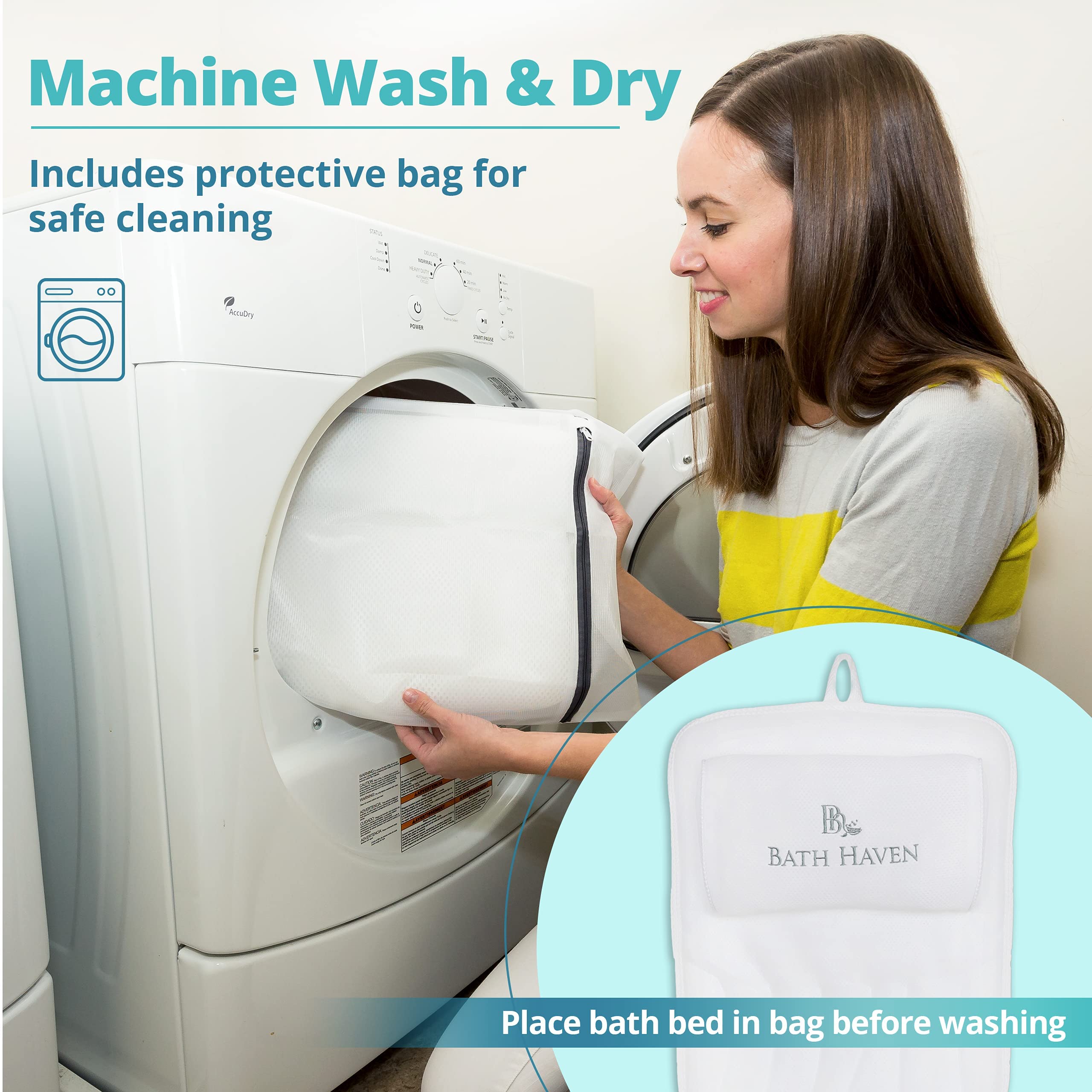 Bath Pillow for Tub, Full Body Bathtub Pillow and Mat for Head, Neck and Back Support, Relaxing Spa Cushion Head Rest and Mat for Tub Jacuzzi, Luxury Bathtub Accessories for Women and Men Quick Drying