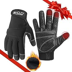 HANDLANDY Winter Work Gloves with Grip for Men