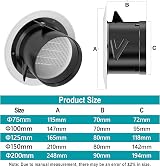 HG Power 4 Inch Round Air Vent Cover with Flyscreen 100mm Duct view 2