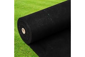 BROADFASHION Woven Landscape Fabric 5.8oz, Towallmark 3 x 300FT Weed Fabric Barrier, Double Layer, Garden Fabric Weed Barrier, Weed Control Fabric Ground Cover, Gardening Mat for Garden Beds, Landscaping